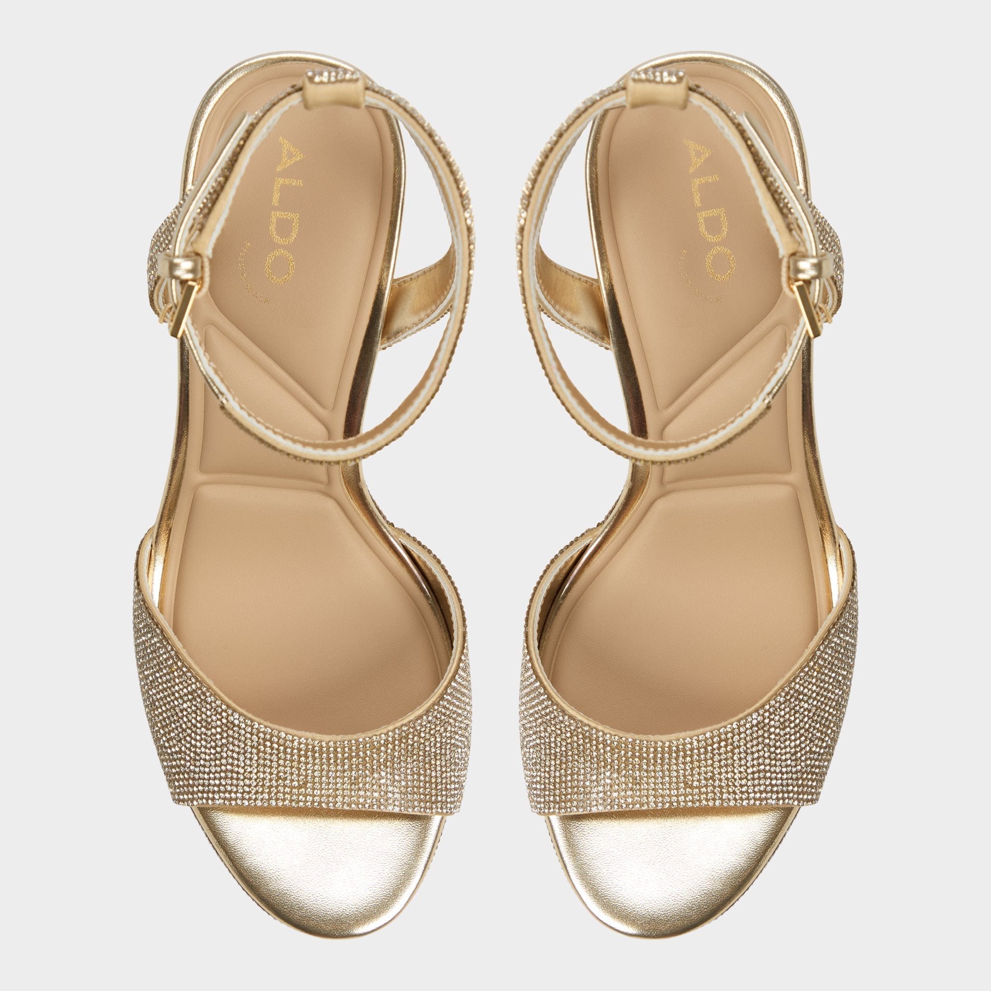 Aldo Alluring Champagne Women's Strappy sandals - Strappy heeled sandal, Platform