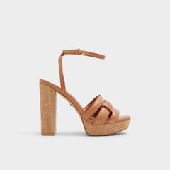 Aldo Valaberel Medium Brown Women's Platform sandals - Strappy heeled sandal, Platform
