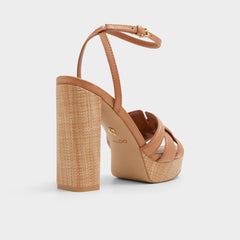 Aldo Valaberel Medium Brown Women's Platform sandals - Strappy heeled sandal, Platform