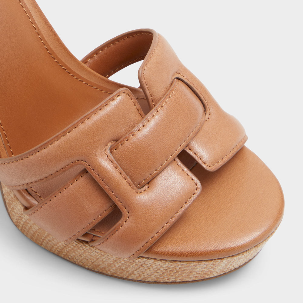 Aldo Valaberel Medium Brown Women's Platform sandals - Strappy heeled sandal, Platform