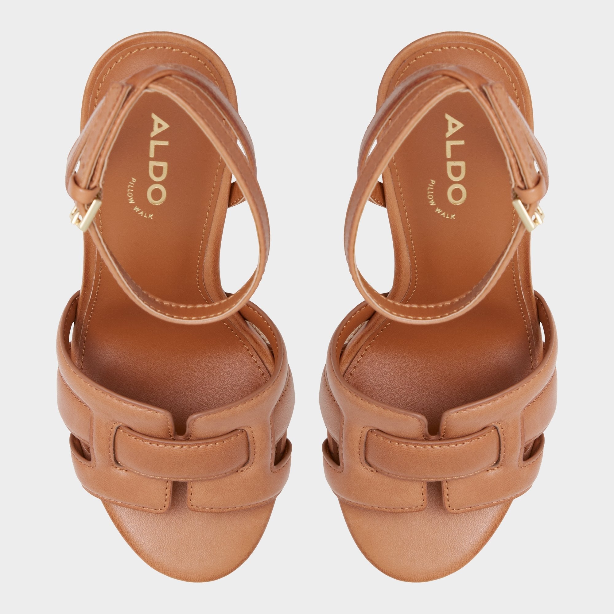 Aldo Valaberel Medium Brown Women's Platform sandals - Strappy heeled sandal, Platform