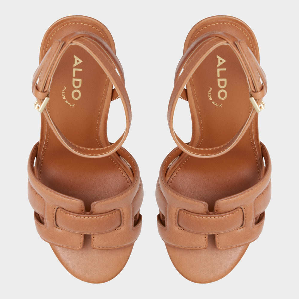 Aldo Valaberel Medium Brown Women's Platform sandals - Strappy heeled sandal, Platform