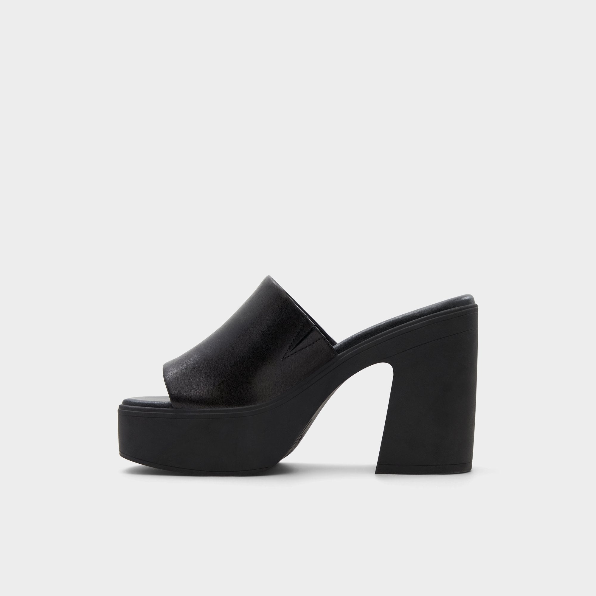 Aldo Maysee Other Black Leather Smooth Women's Mule slides - Heeled mule, Platform