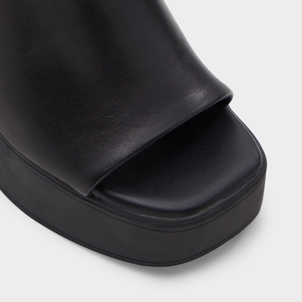 Aldo Maysee Other Black Leather Smooth Women's Mule slides - Heeled mule, Platform