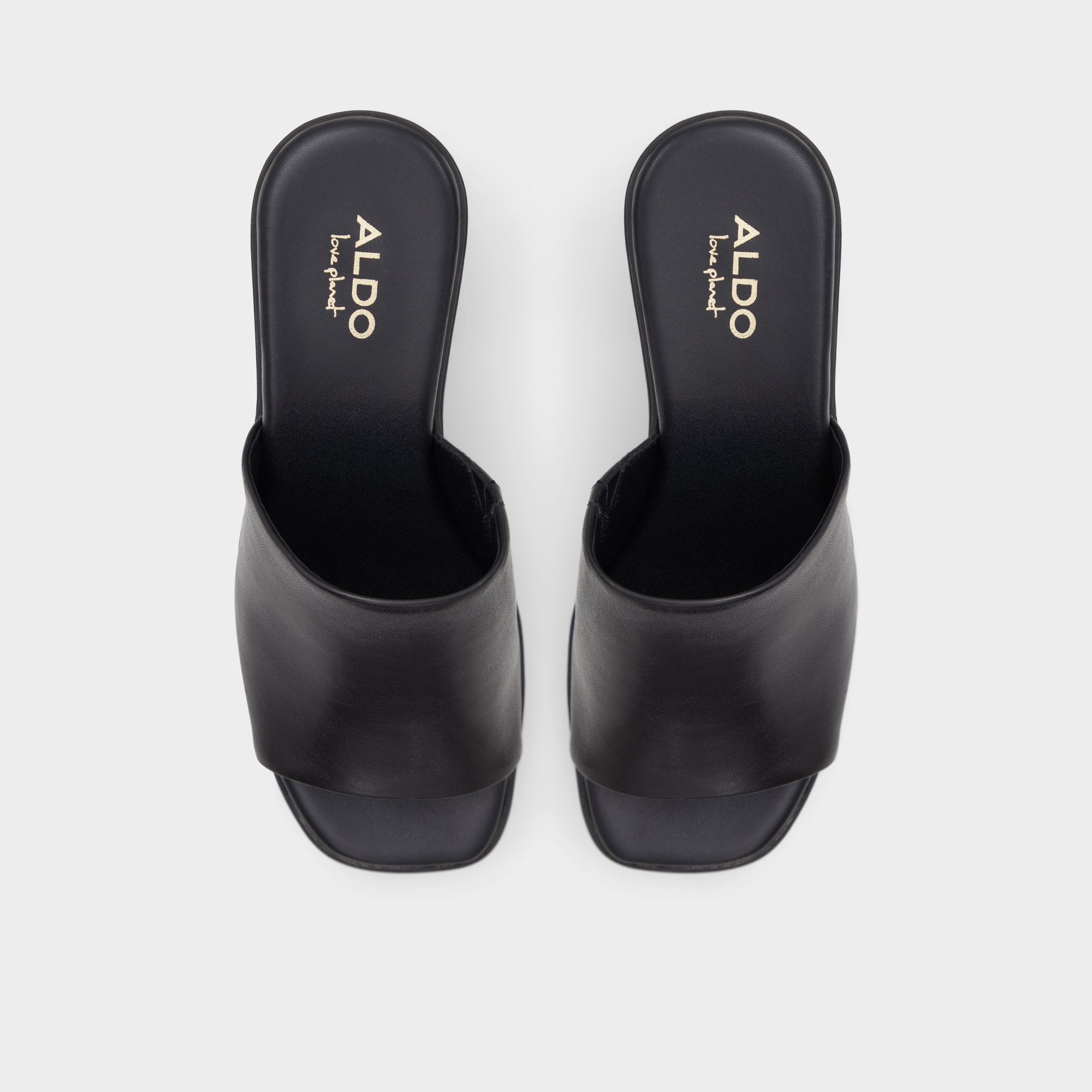 Aldo Maysee Other Black Leather Smooth Women's Mule slides - Heeled mule, Platform