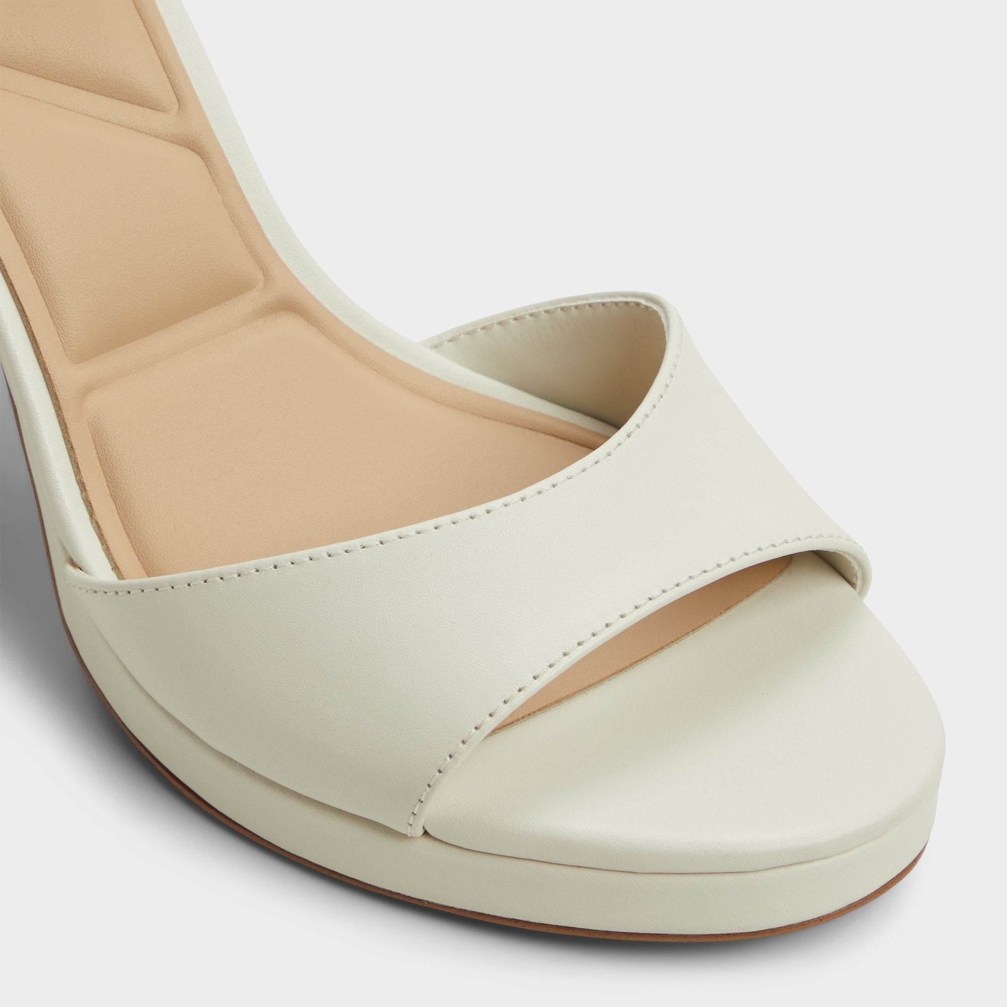 Aldo Gracious White/Bone Women's Block heels - Strappy heeled sandal, Block heel