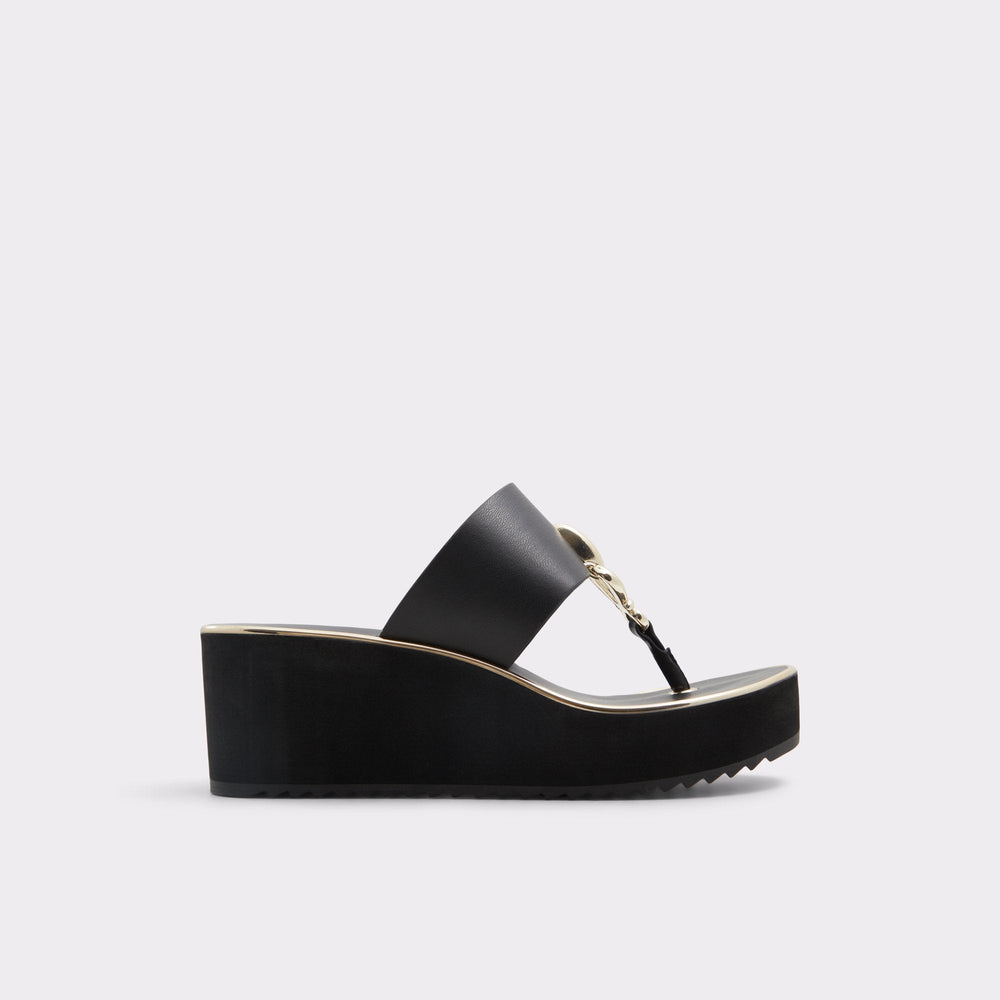 Aldo Penelopy Black Women's Wedges - Wedge sandal, Wedge heel