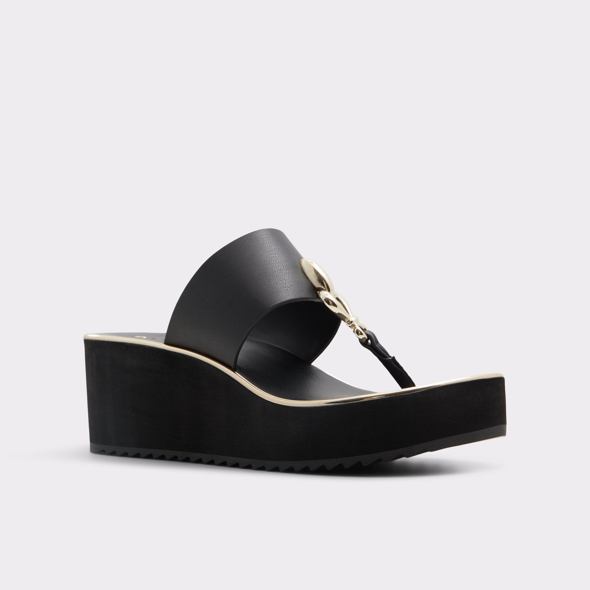 Aldo Penelopy Black Women's Wedges - Wedge sandal, Wedge heel