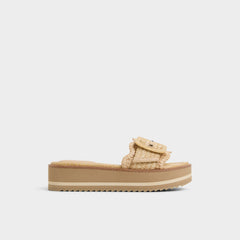 Aldo Wavynelly Light Beige Women's Flats - Slide sandal, Platform