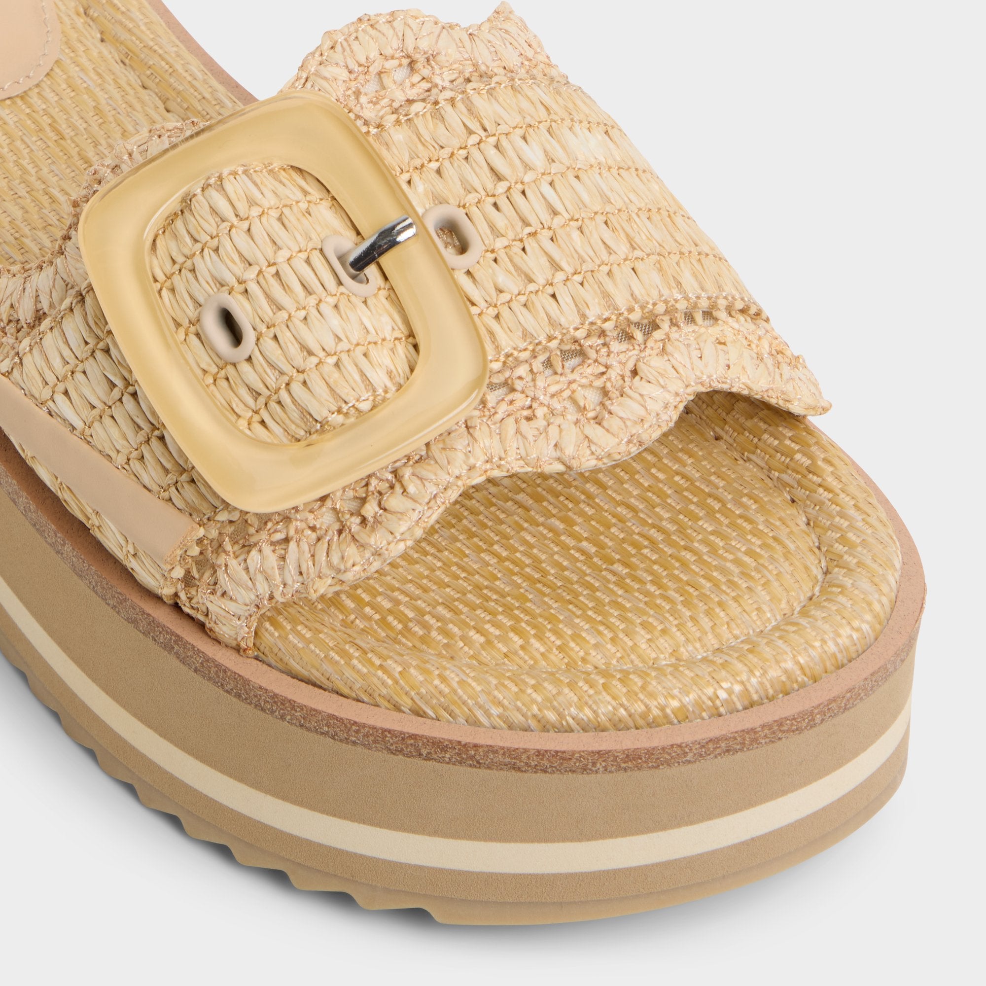 Aldo Wavynelly Light Beige Women's Flats - Slide sandal, Platform