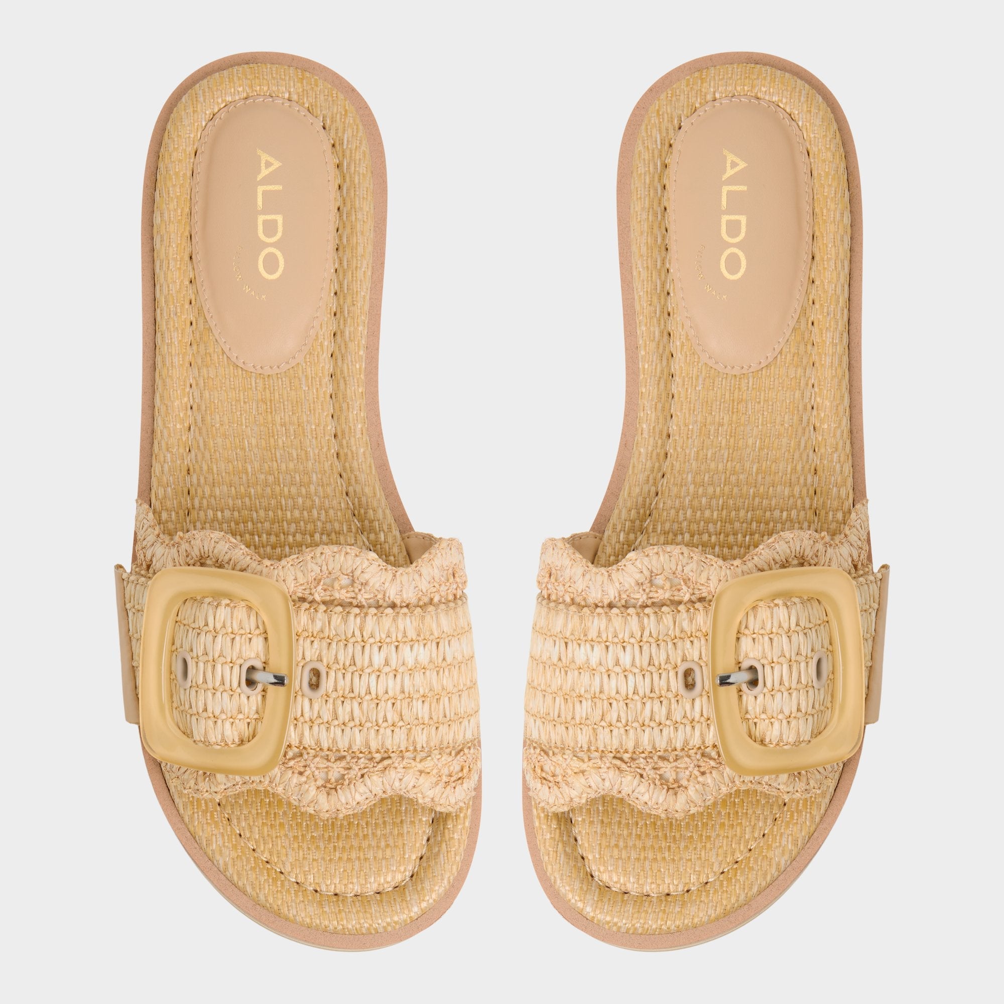 Aldo Wavynelly Light Beige Women's Flats - Slide sandal, Platform
