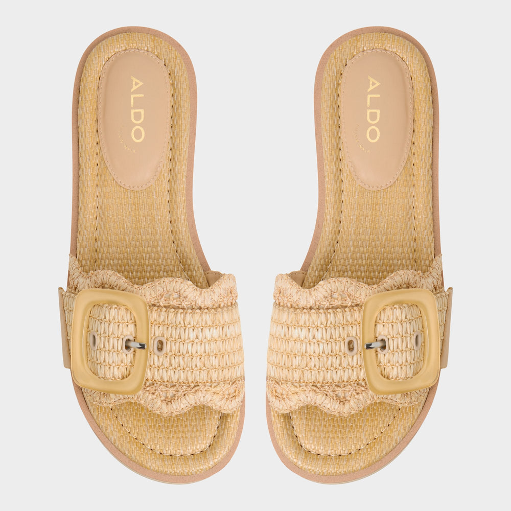 Aldo Wavynelly Light Beige Women's Flats - Slide sandal, Platform