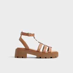 Aldo Lamington Medium Brown Women's Strappy sandals - Gladiator sandal, Lug sole