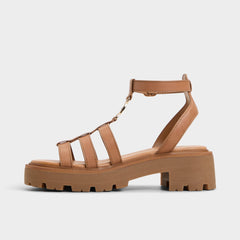 Aldo Lamington Medium Brown Women's Strappy sandals - Gladiator sandal, Lug sole