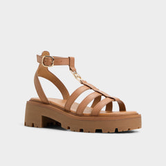 Aldo Lamington Medium Brown Women's Strappy sandals - Gladiator sandal, Lug sole