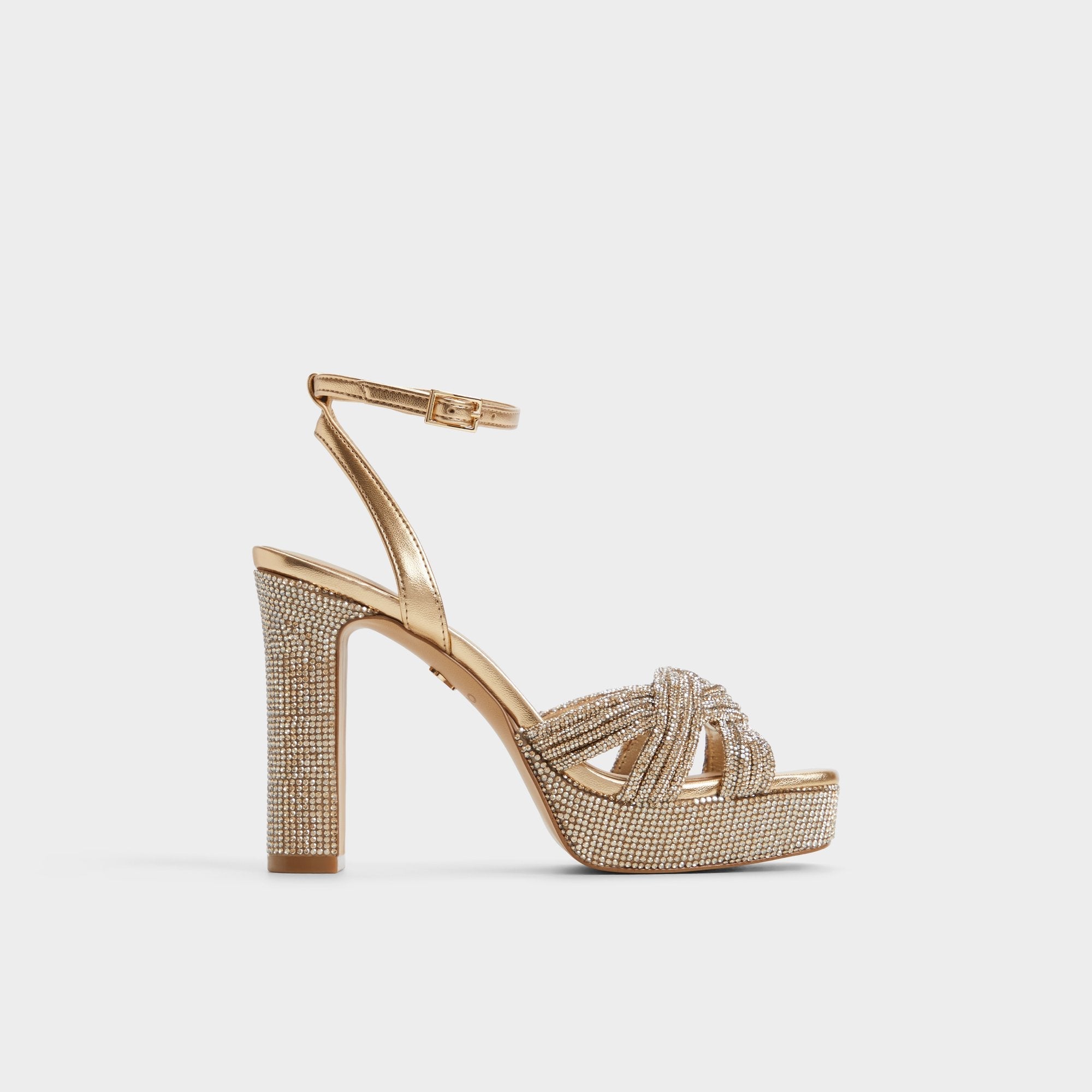 Aldo Shimma Gold Women's Iridescent metallics - Strappy heeled sandal, Platform