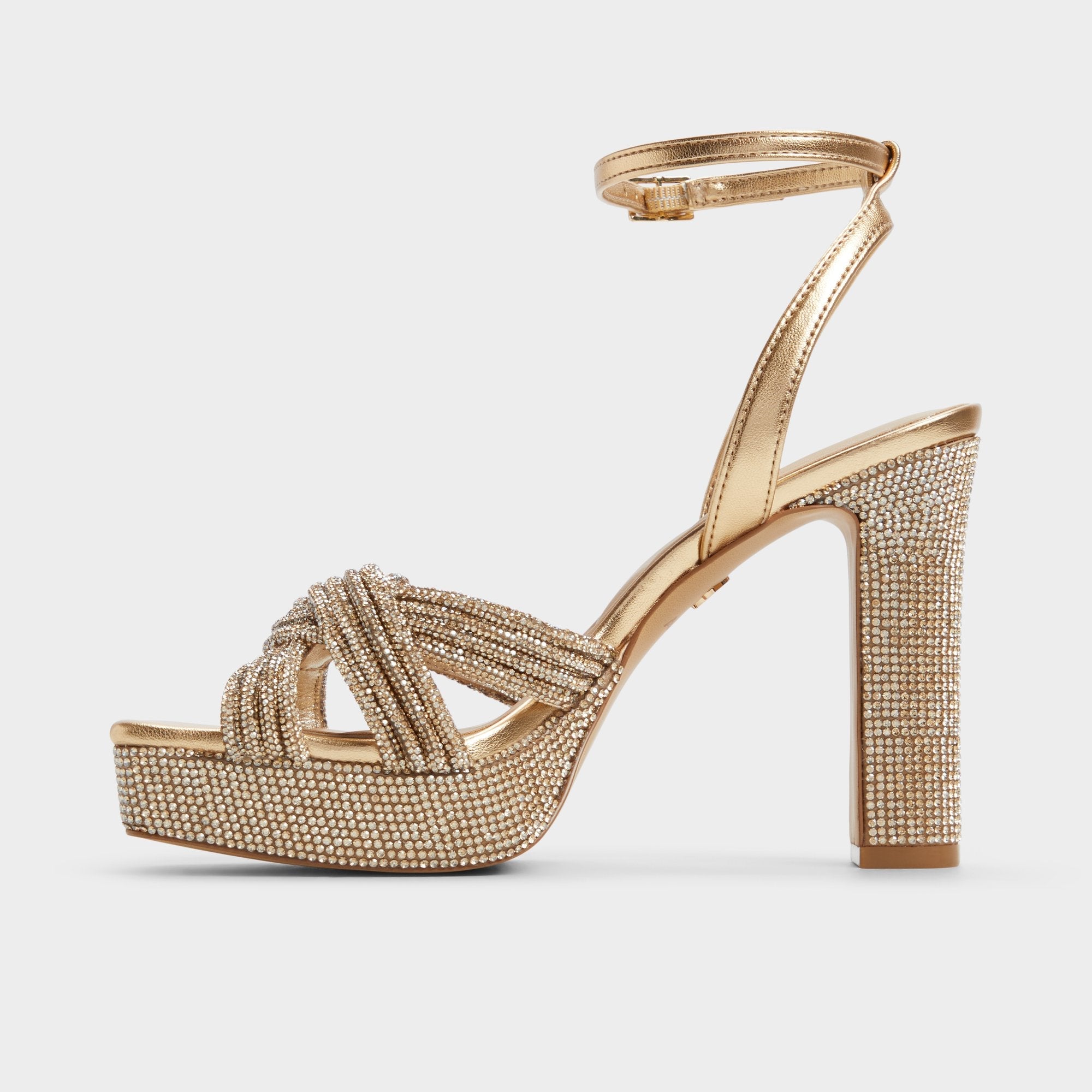 Aldo Shimma Gold Women's Iridescent metallics - Strappy heeled sandal, Platform