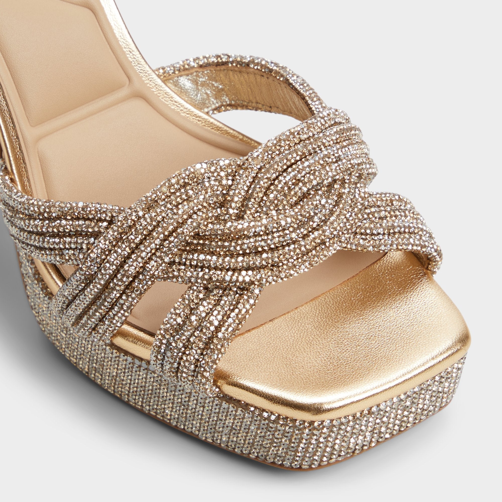 Aldo Shimma Gold Women's Iridescent metallics - Strappy heeled sandal, Platform