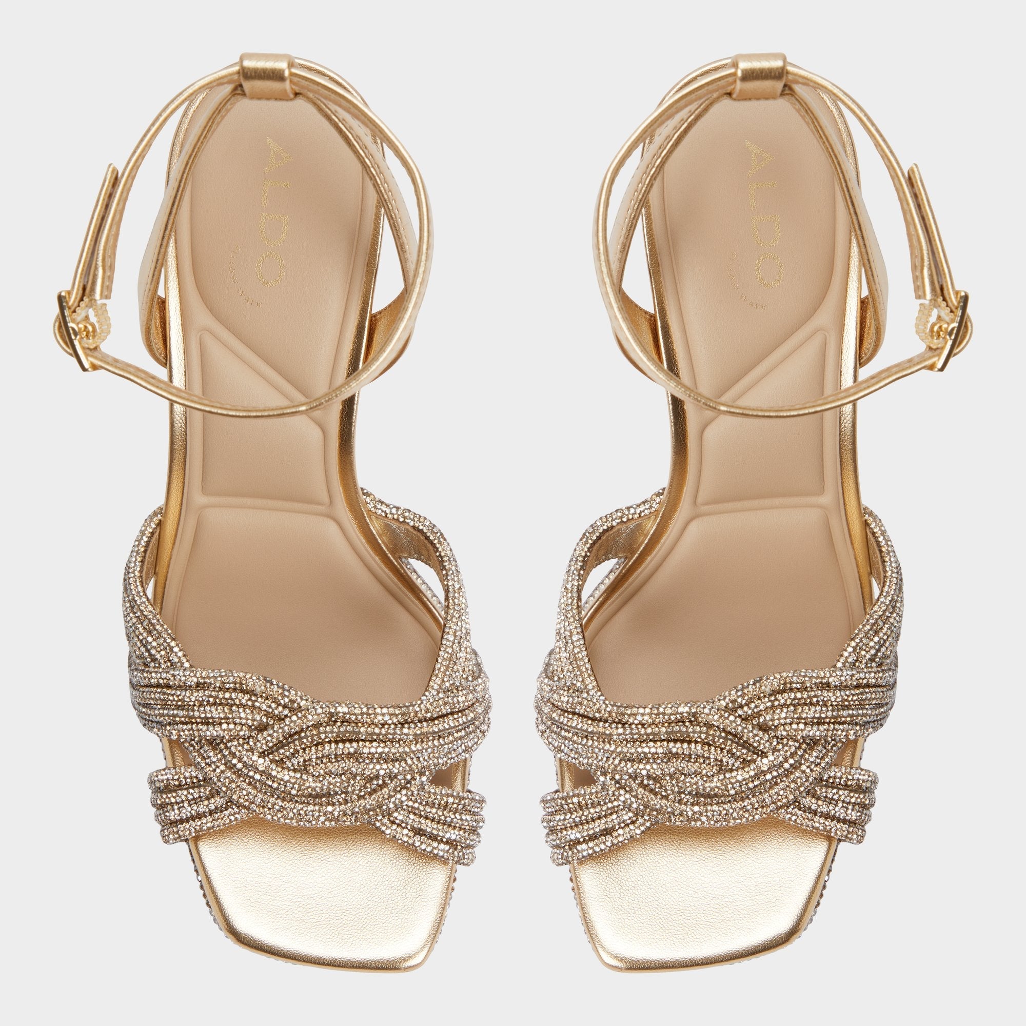 Aldo Shimma Gold Women's Iridescent metallics - Strappy heeled sandal, Platform