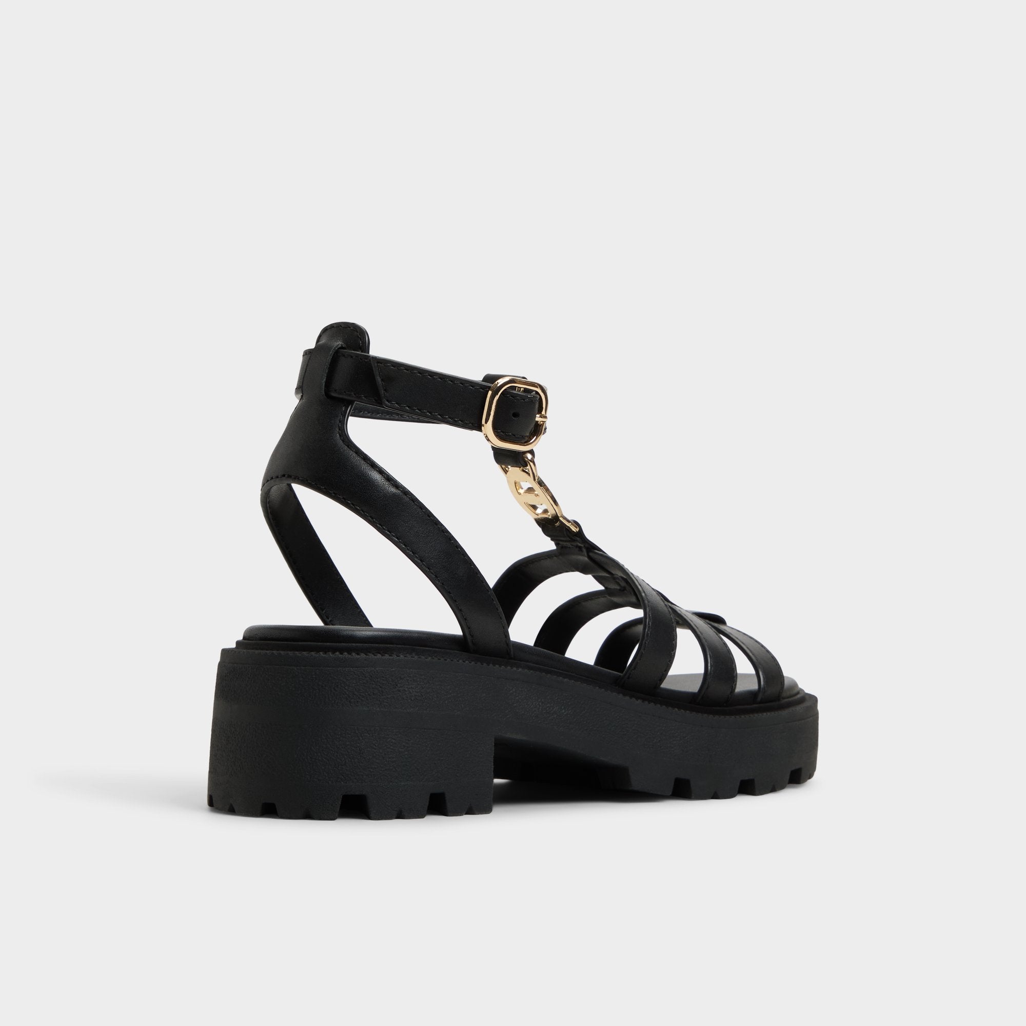 Aldo Lamington Black Women's Strappy sandals - Gladiator sandal, Lug sole