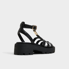 Aldo Lamington Black Women's Strappy sandals - Gladiator sandal, Lug sole