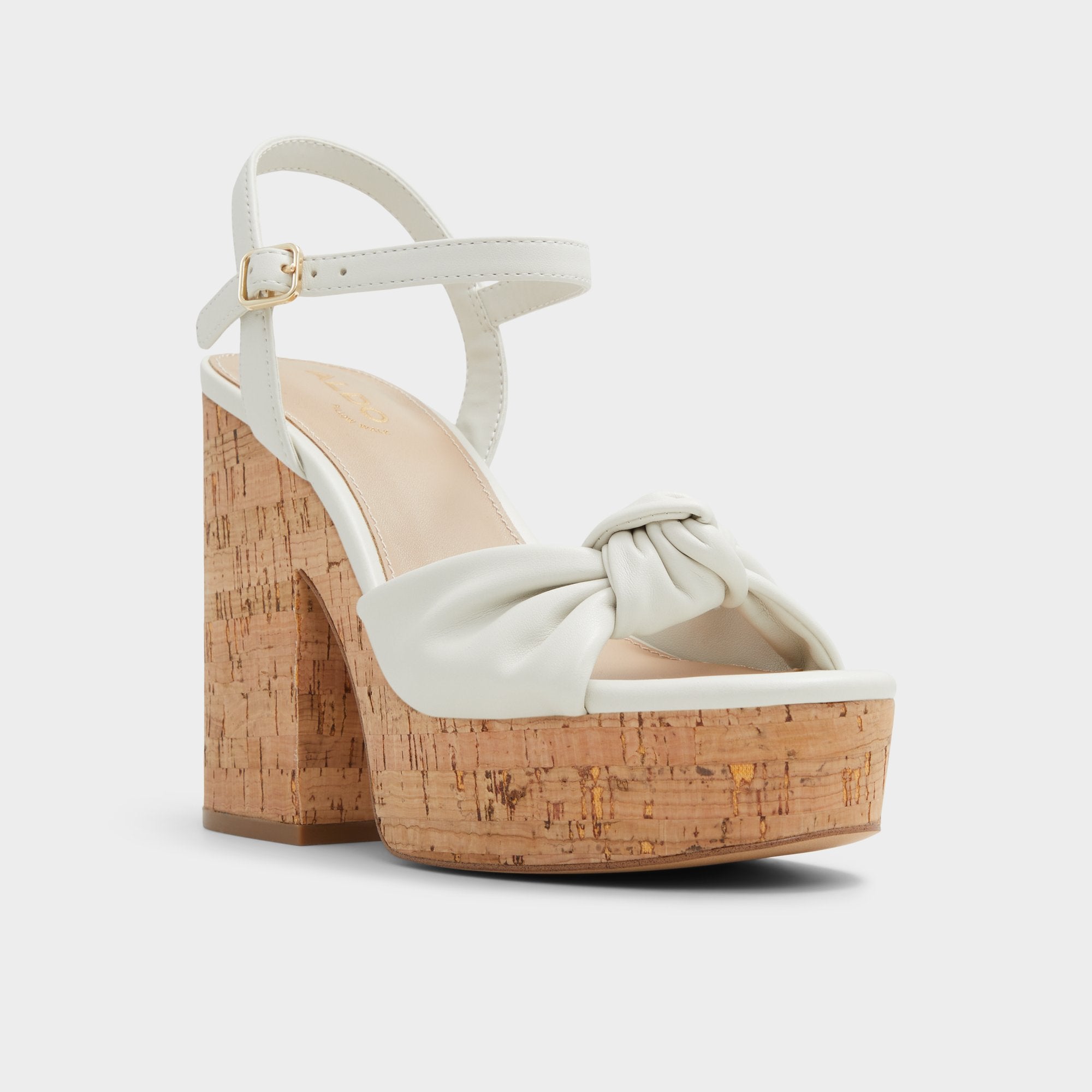 Aldo Ulialdan White/Bone Women's Platform sandals - Strappy heeled sandal, Platform