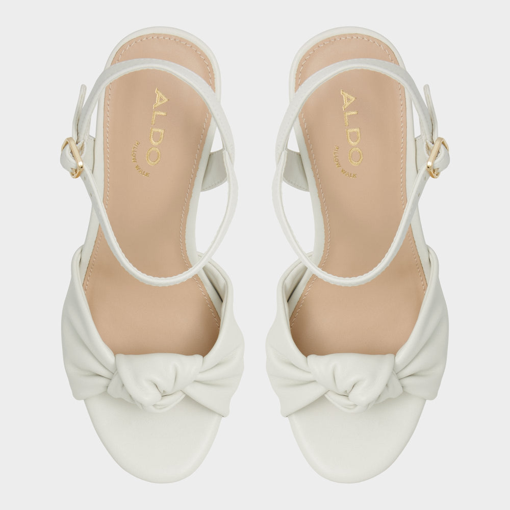 Aldo Ulialdan White/Bone Women's Platform sandals - Strappy heeled sandal, Platform
