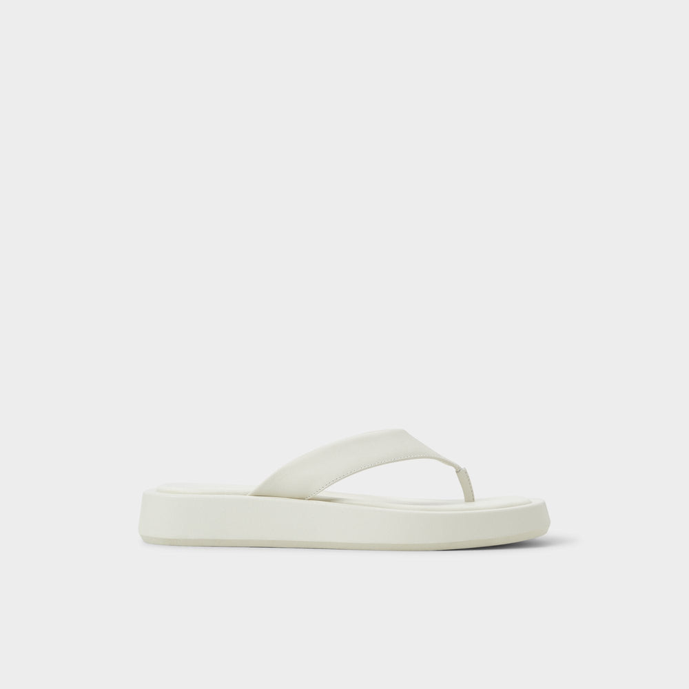 Aldo Grettle White/Bone Women's Flats - Flip flop, Flatform