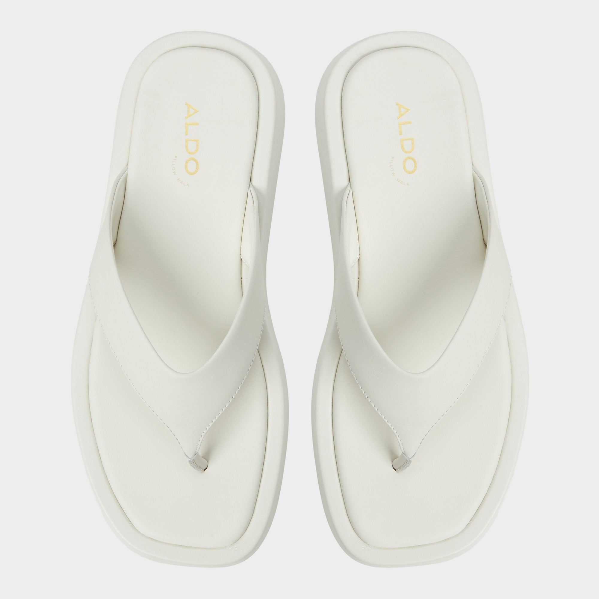 Aldo Grettle White/Bone Women's Flats - Flip flop, Flatform