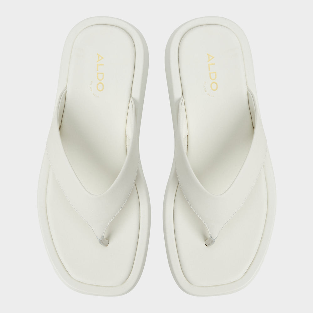 Aldo Grettle White/Bone Women's Flats - Flip flop, Flatform