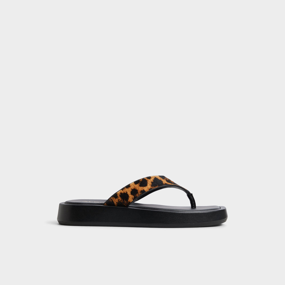 Aldo Grettle Brown Multi Women's Flats - Flip flop, Platform