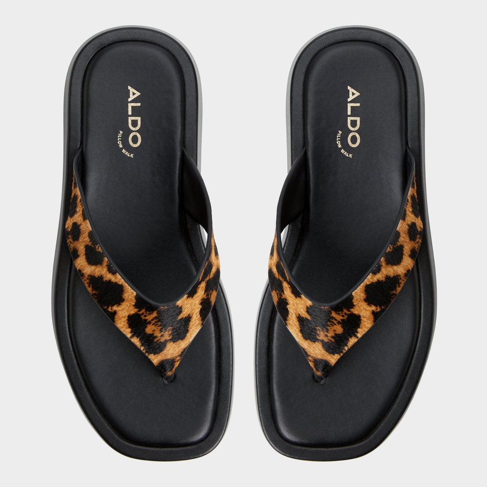 Aldo Grettle Brown Multi Women's Flats - Flip flop, Platform