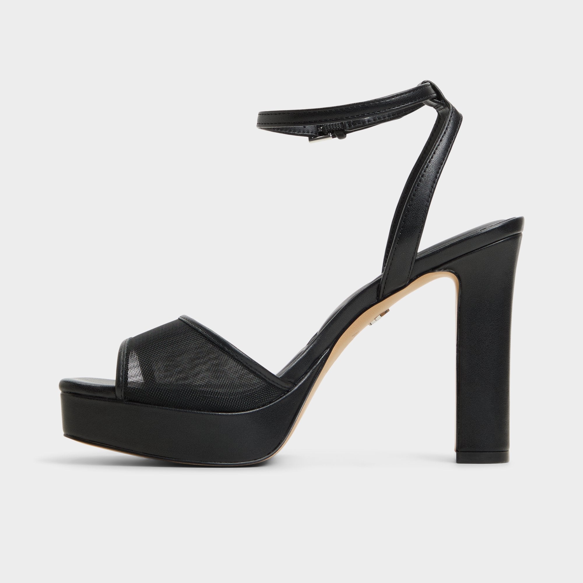 Aldo Chicglimmer Black Women's Platform sandals - Strappy heeled sandal, Block heel
