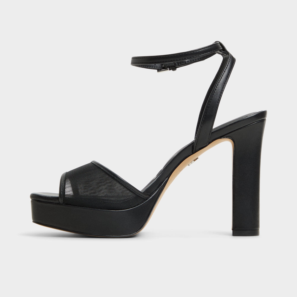 Aldo Chicglimmer Black Women's Platform sandals - Strappy heeled sandal, Block heel