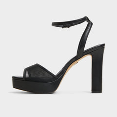 Aldo Chicglimmer Black Women's Platform sandals - Strappy heeled sandal, Block heel