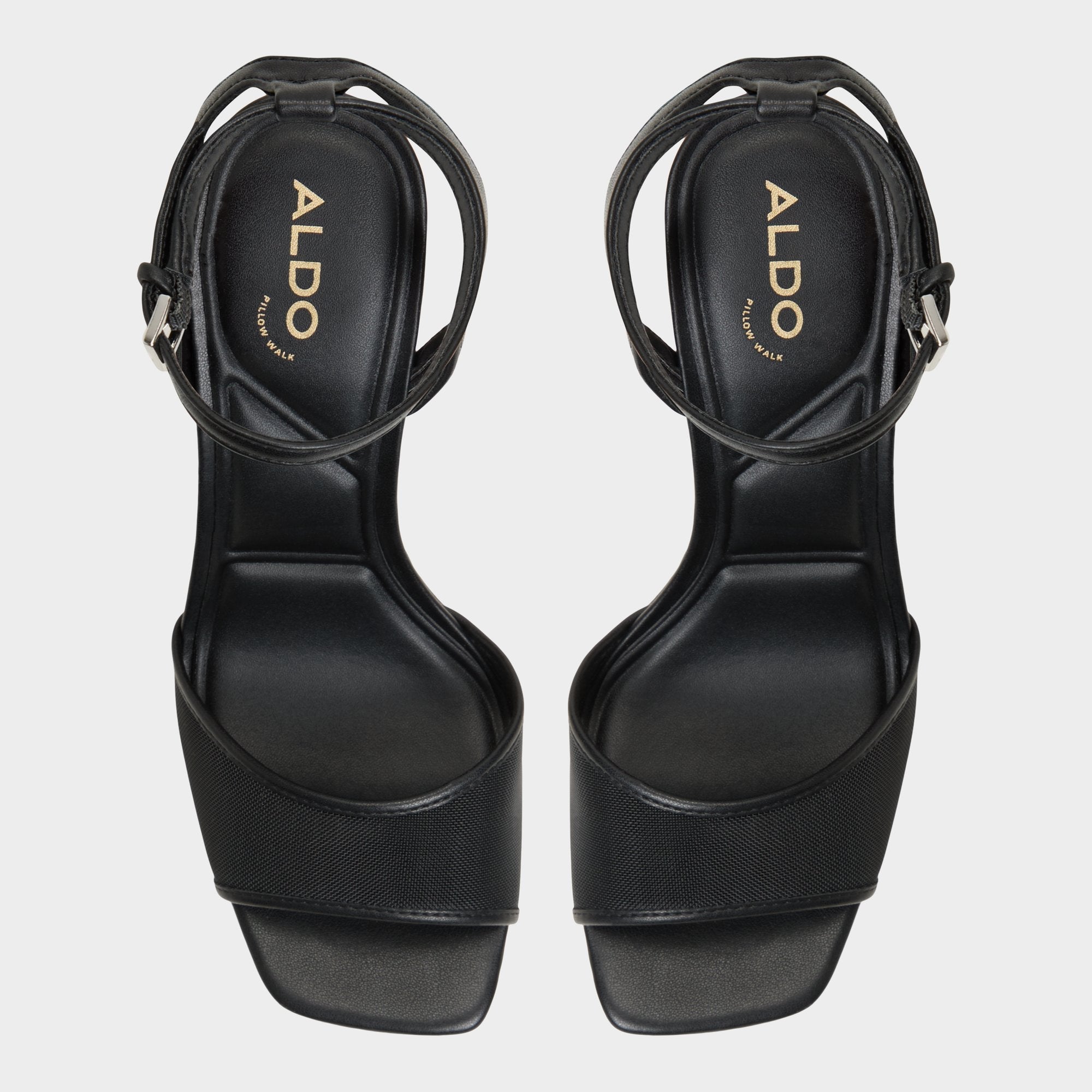 Aldo Chicglimmer Black Women's Platform sandals - Strappy heeled sandal, Block heel
