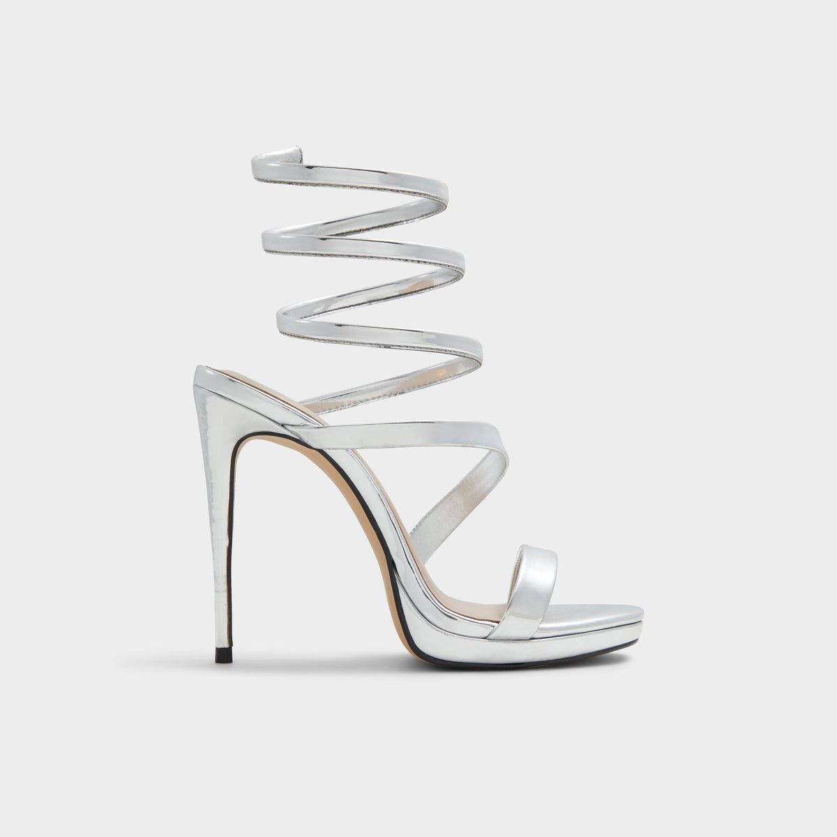 Aldo Katswirl in Silver - Strappy sandal, Stiletto platform