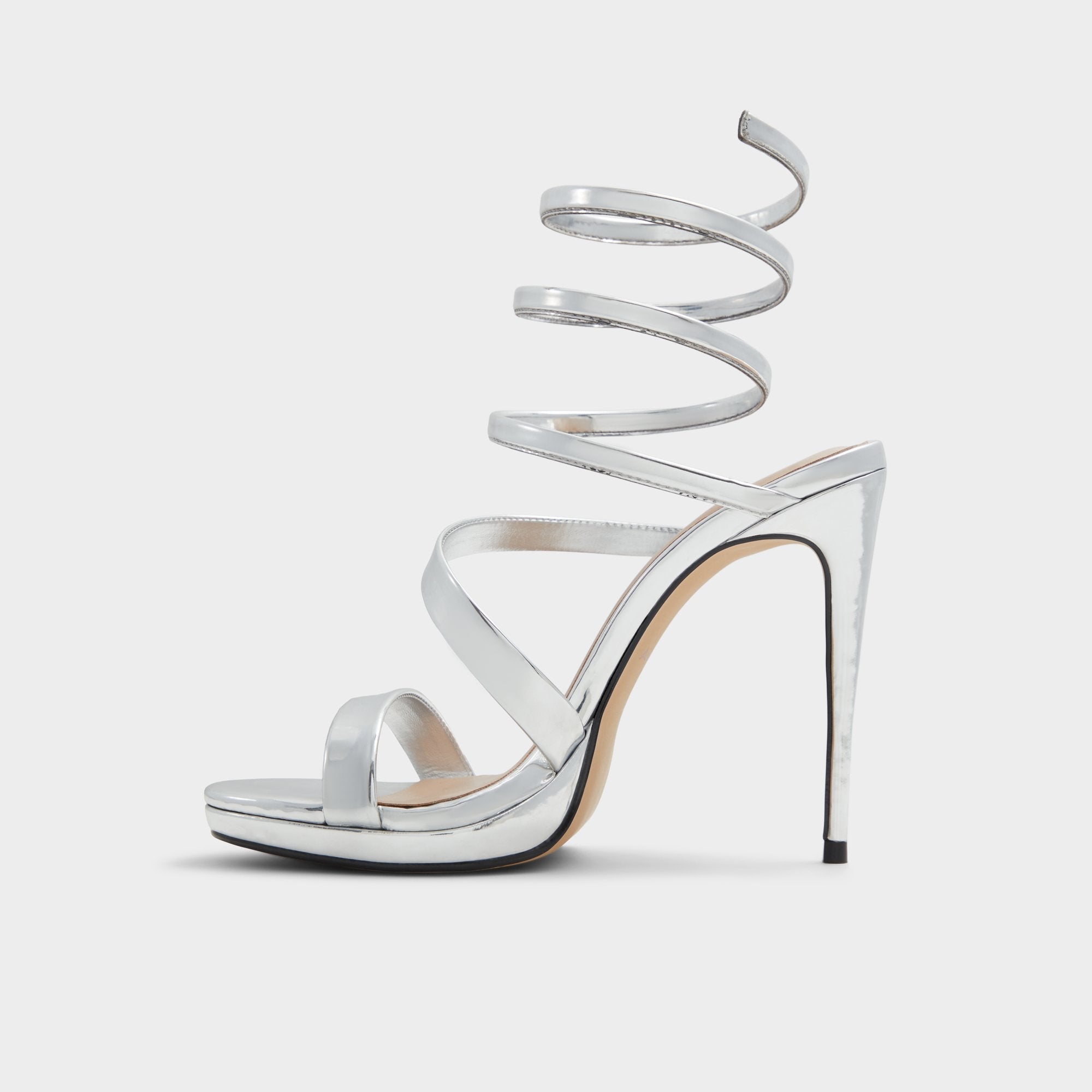 Aldo Katswirl in Silver - Strappy sandal, Stiletto platform