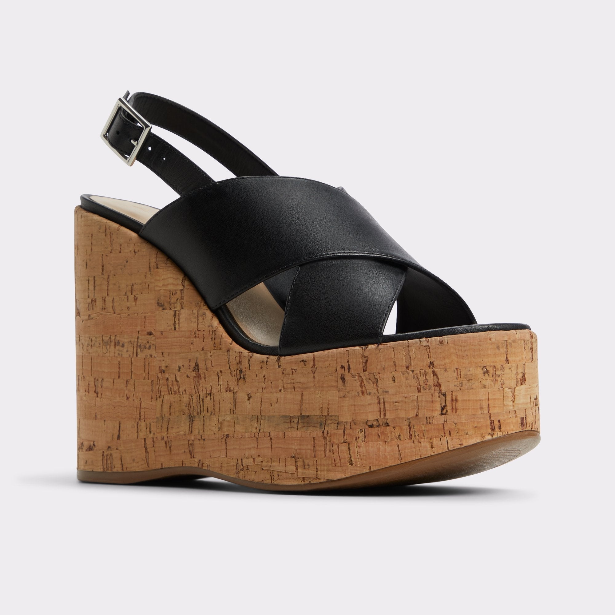 Aldo Sandcastle Black Women's Platform sandals - Strappy wedge sandal