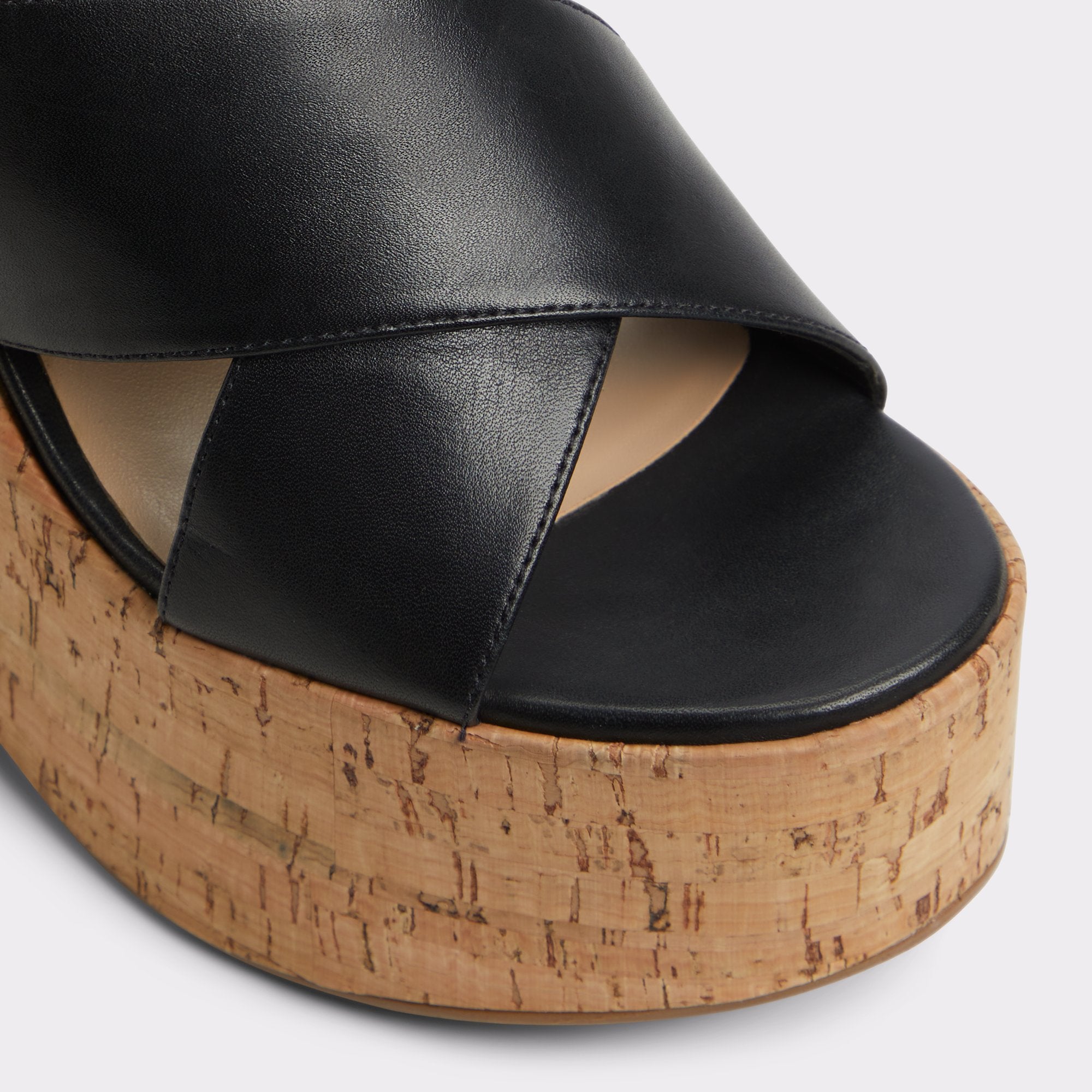 Aldo Sandcastle Black Women's Platform sandals - Strappy wedge sandal