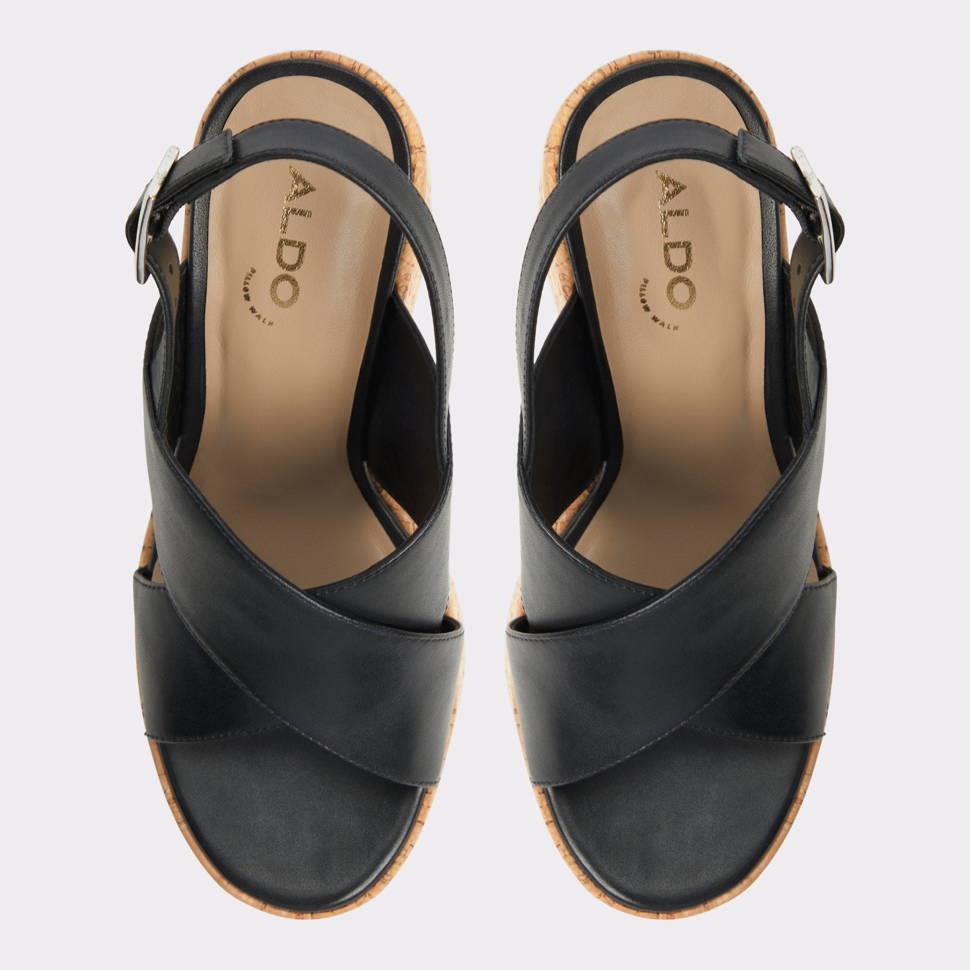 Aldo Sandcastle Black Women's Platform sandals - Strappy wedge sandal