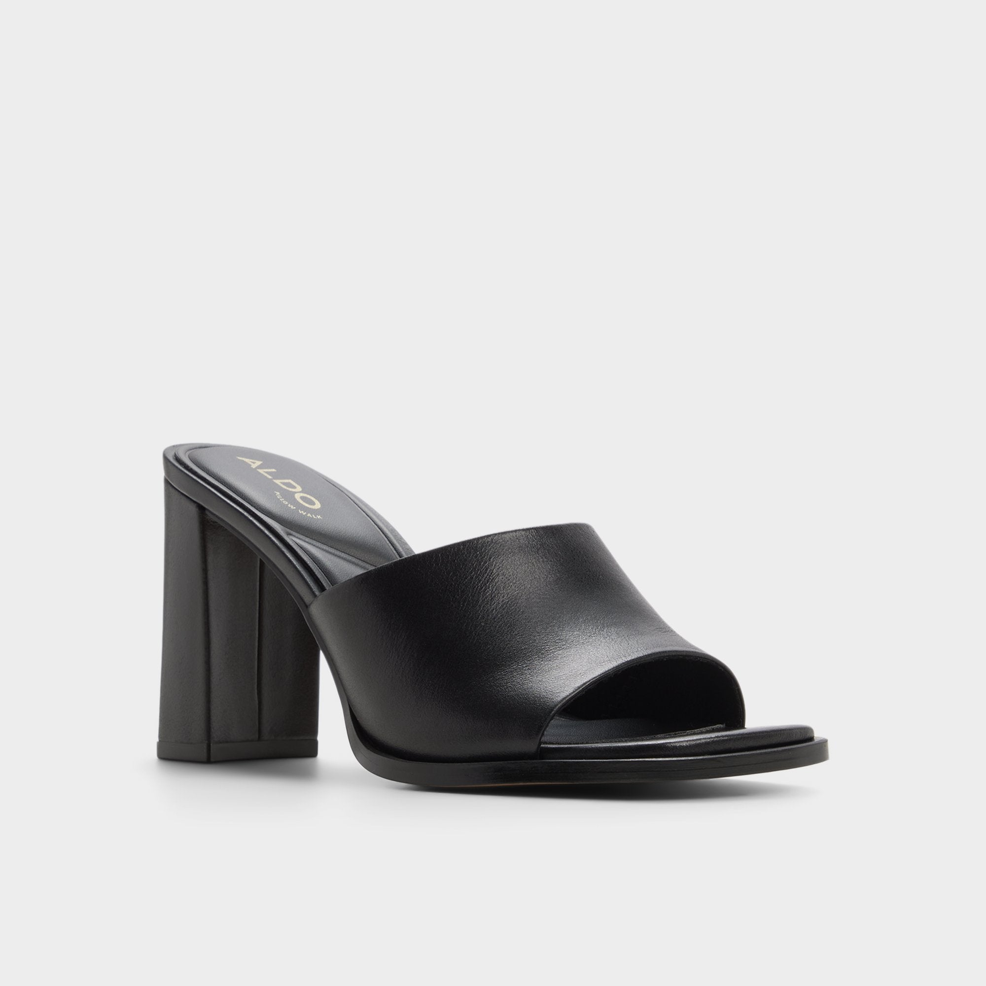 Aldo Re in Sophia Black - Heeled mule, Block heel