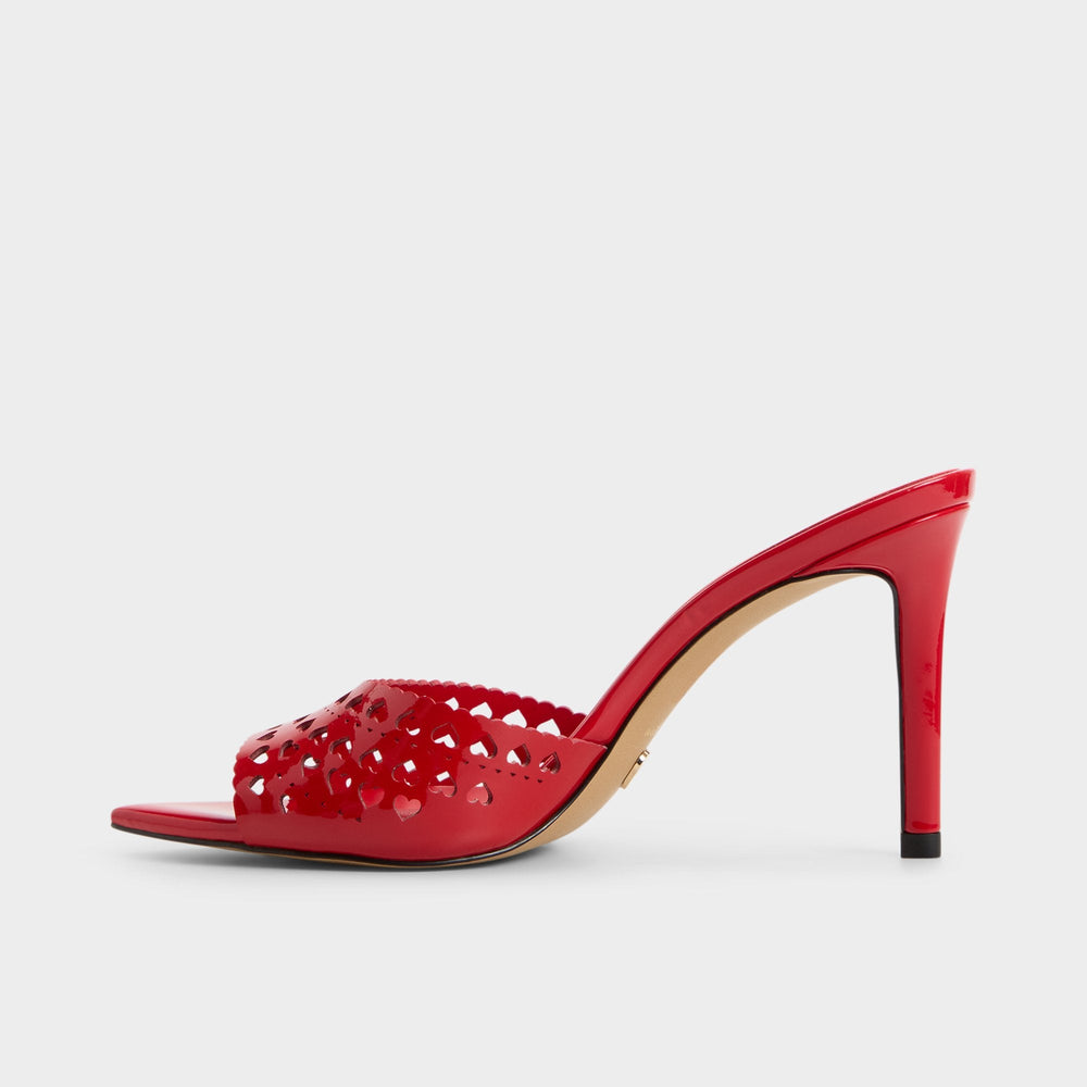 Aldo Lovemule in Medium Red - Heeled mule, Stiletto heel