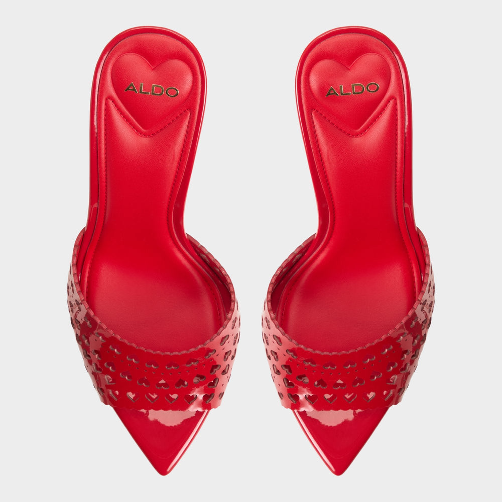 Aldo Lovemule in Medium Red - Heeled mule, Stiletto heel