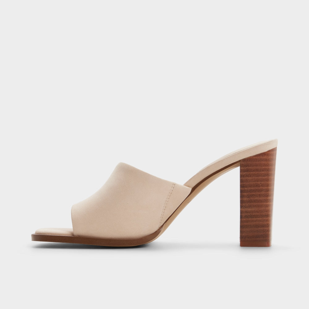Aldo Re in Sophia Other Beige - Heeled mule, Block heel