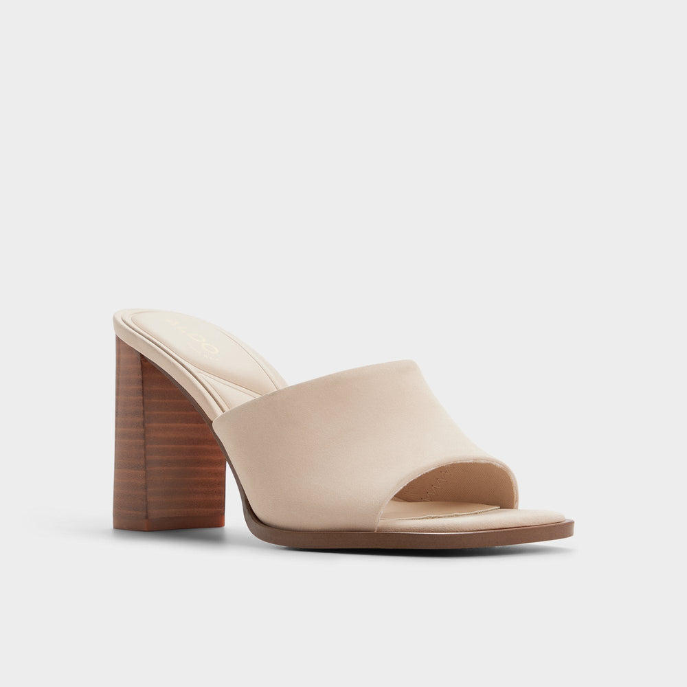 Aldo Re in Sophia Other Beige - Heeled mule, Block heel