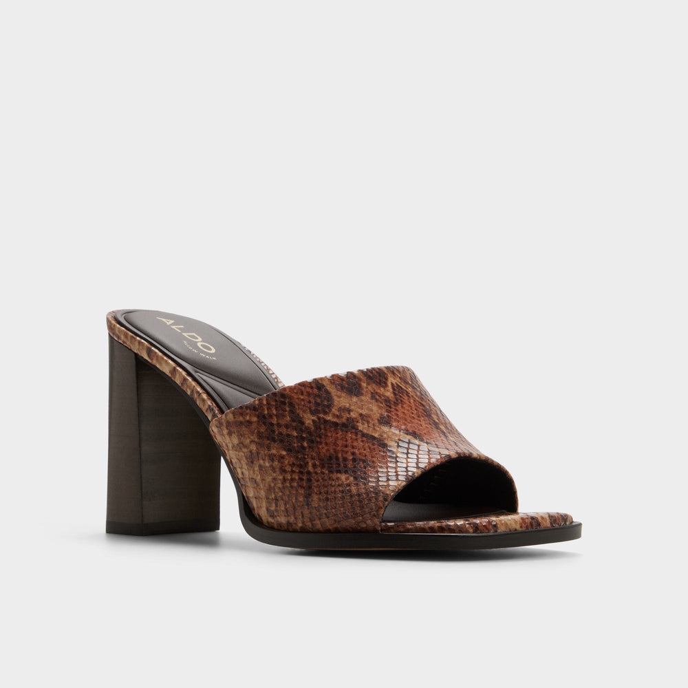 Aldo Re in Sophia Brown Multi14190695 - Heeled mule, Block heel