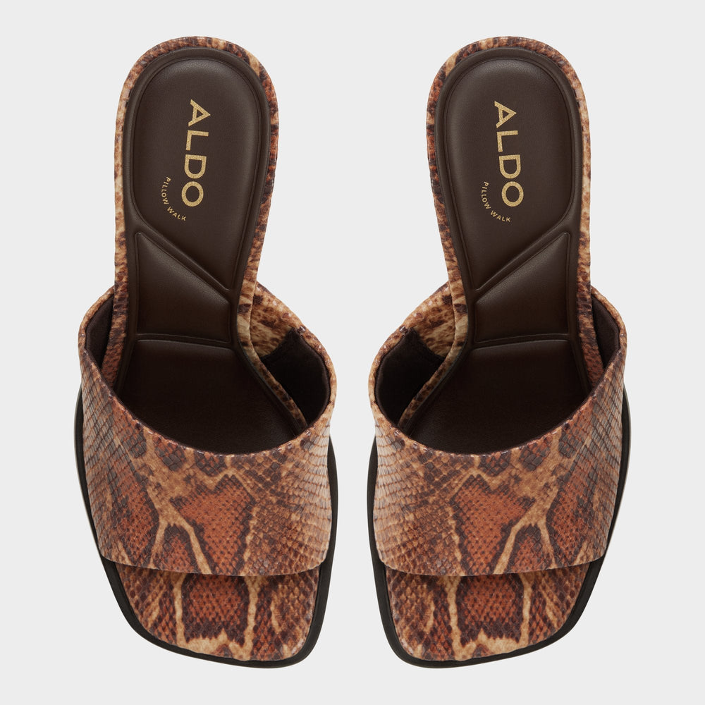 Aldo Re in Sophia Brown Multi14190695 - Heeled mule, Block heel