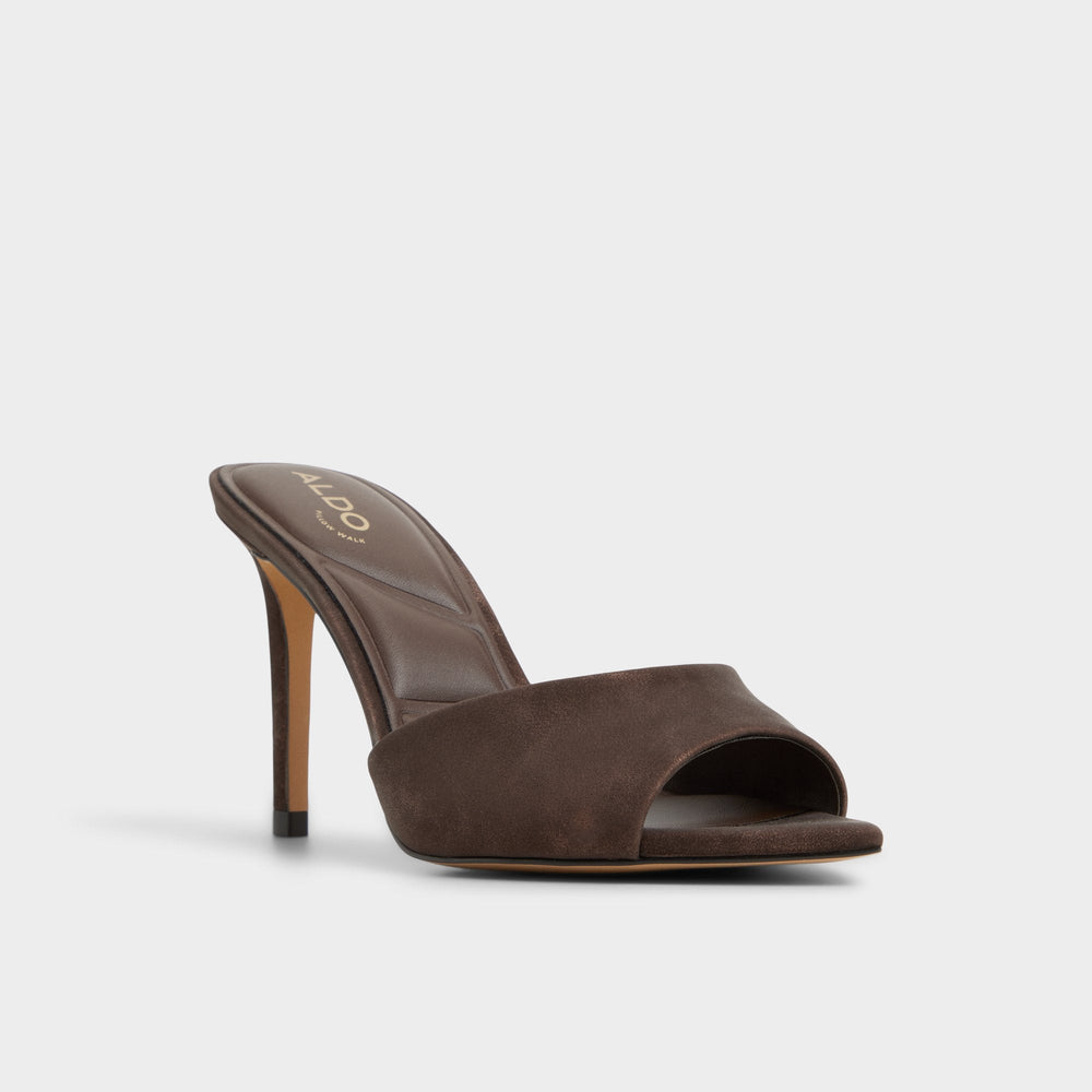 Aldo Anniebrilden Dark Brown Women's Mule slides - Heeled mule, Stiletto heel