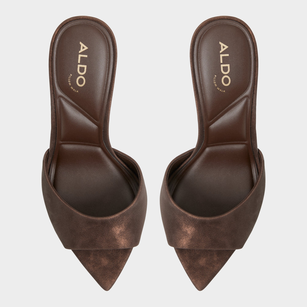 Aldo Anniebrilden Dark Brown Women's Mule slides - Heeled mule, Stiletto heel
